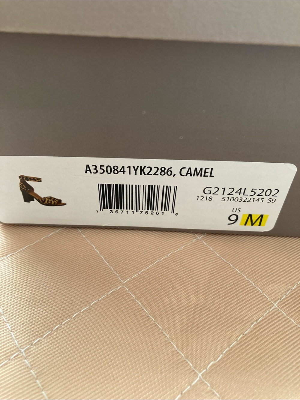 Franco Sarto Leopard Print Block Heel Sandals - Camel/Black size 9M - Picture 5 of 6